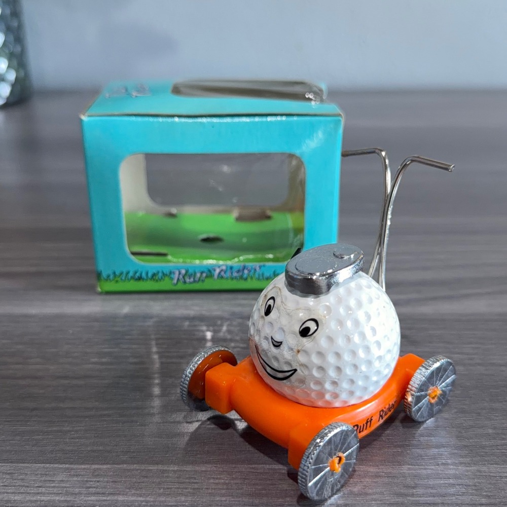 Vintage 1987 Nikry Ruff Rider Golf Ball Lawnmower Novelty Toy with Box Gift